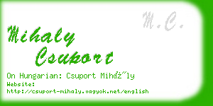 mihaly csuport business card